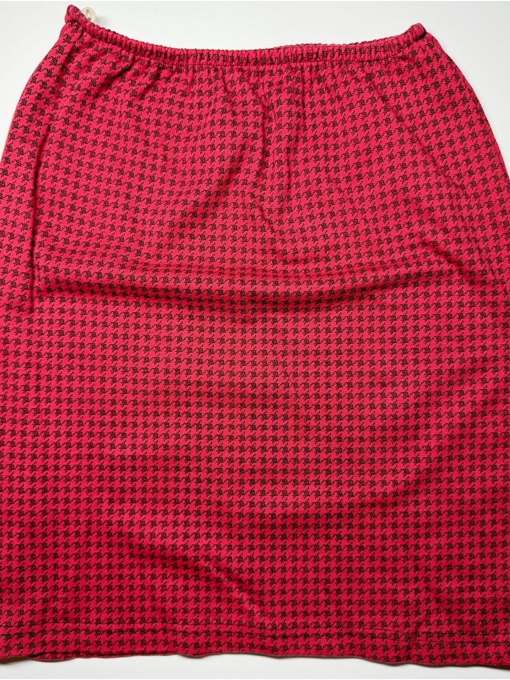 VTG‎ 90s Yes Clothing Co Red Black Houndstooth Stretch Pencil Skirt Women’s M